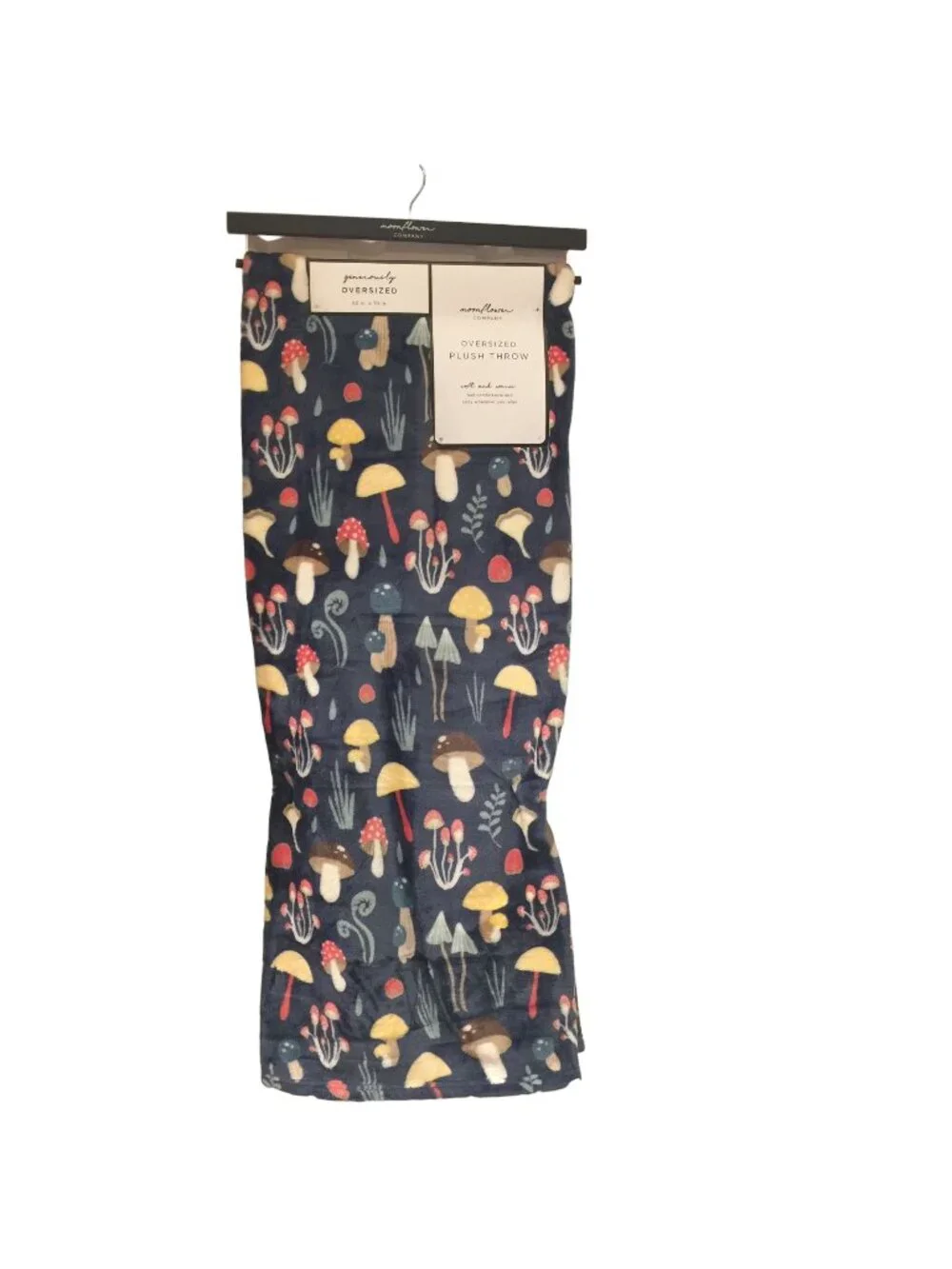 Moonflower Company Mushroom Oversized Plush Throw Dusty Blue 50